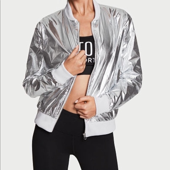 Victoria's Secret Jackets & Blazers - VS zip up metallic bomber jacket
